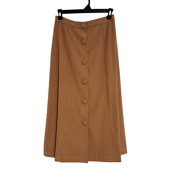 VINTAGE - BFA Classics Tan Button Down Skirt - Size 6 Petite - Picture 1 of 10